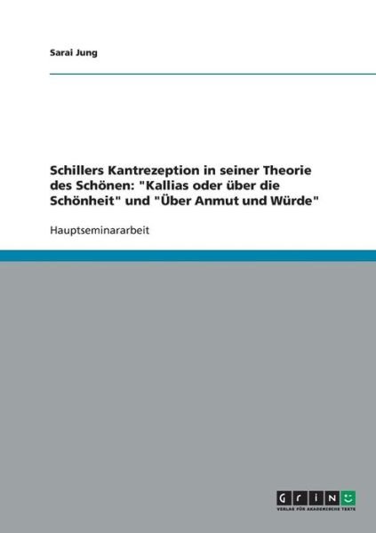 Cover for Jung · Schillers Kantrezeption in seiner (Book)