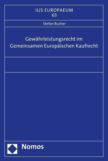 Cover for Bucher · Gewährleistungsrecht im Gemeinsa (Book) (2016)