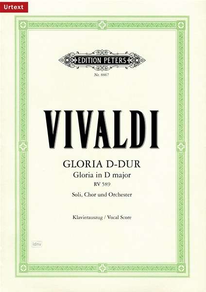 Cover for Antonio Vivaldi · Gloria in D RV 589 (Vocal Score) (Sheet music) (2001)