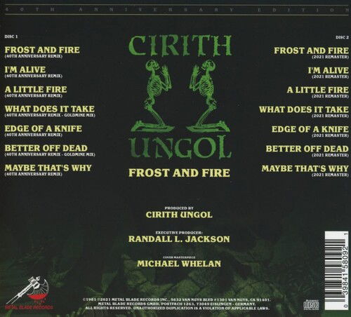 Frost and Fire 40th Anniversary Edition (2cd.digibook) - Cirith Ungol - Musik - METAL BLADE RECORDS - 0039841580921 - 17. Dezember 2021