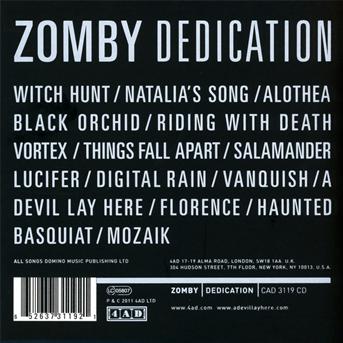 Dedication - Zomby - Musik - 4AD - 0652637311921 - 11. Juli 2011