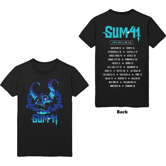 Sum 41 Unisex T-Shirt: Blue Demon (Back Print) - Sum 41 - Produtos -  - 5056012036921 - 