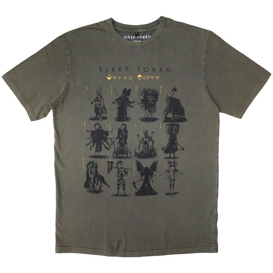 Cover for Sleep Token · Sleep Token Unisex Stone Wash T-Shirt: Grid Stone Wash (T-shirt) [size S]