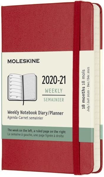 Cover for Moleskine 2021 18-Month Weekly Pocket Hardcover Diary: Scarlet Red (Buch) (2020)