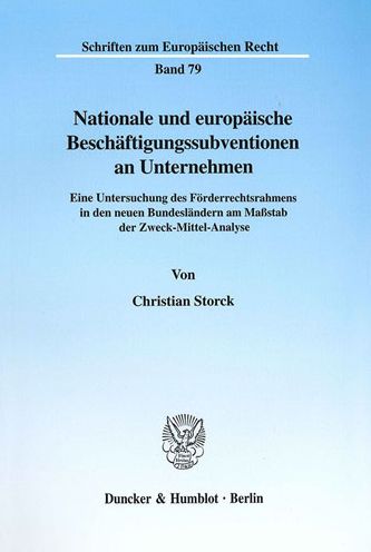 Cover for Storck · Nationale und europäische Beschä (Bok) (2001)