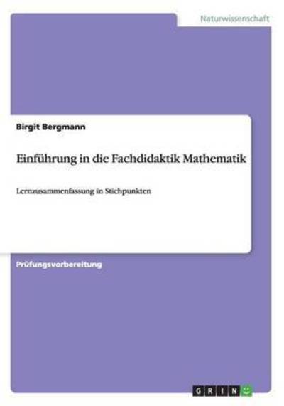 Cover for Bergmann · Einführung in die Fachdidaktik (Book) (2015)