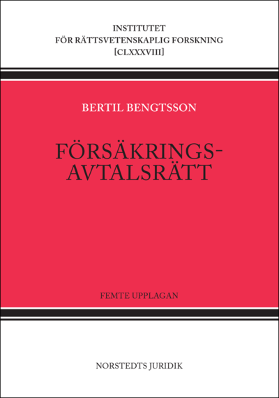 Cover for Bertil Bengtsson · Försäkringsavtalsrätt (Bound Book) (2022)