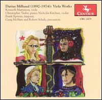Sonata 1 for Viola and Pia - Milhaud / Martinson - Music - Centaur - 0044747247922 - July 1, 2002
