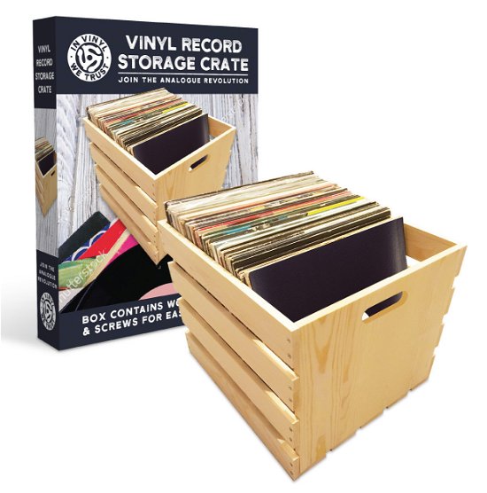 Cover for In Vinyl We Trust · Wooden Vinyl Record Storage Crate (Vinyltilbehør)
