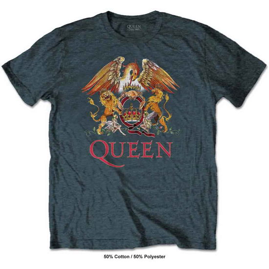 Queen Unisex T-Shirt: Classic Crest - Queen - Produtos - MERCHANDISE - 5056170647922 - 21 de janeiro de 2020