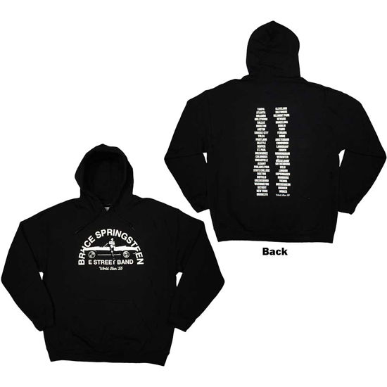 Bruce Springsteen Unisex Pullover Hoodie: Tour '23 Leaning Car (Back Print & Ex-Tour) - Bruce Springsteen - Merchandise -  - 5056737231922 - 