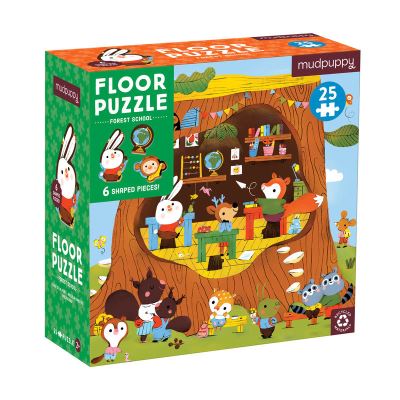 Forest School 25 Piece Floor Puzzle with Shaped Pieces - Mudpuppy - Board game - Galison - 9780735376922 - February 16, 2023