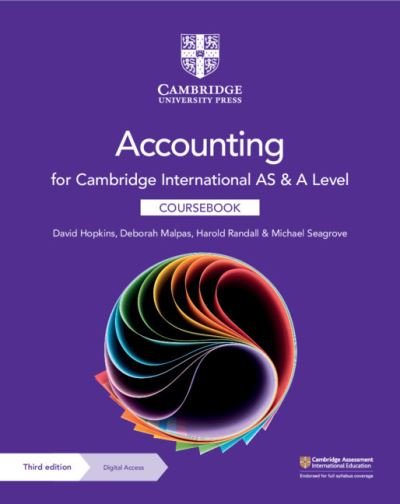 Cover for David Hopkins · Cambridge International AS &amp; A Level Accounting Coursebook with Digital Access (2 Years) (Bog) [3 Revised edition] (2022)