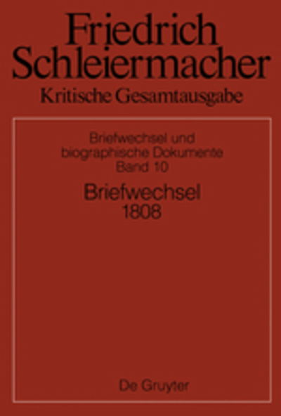 Cover for Schleiermacher · Krit.Ges.10 Briefe 1808 (Bok) (2015)