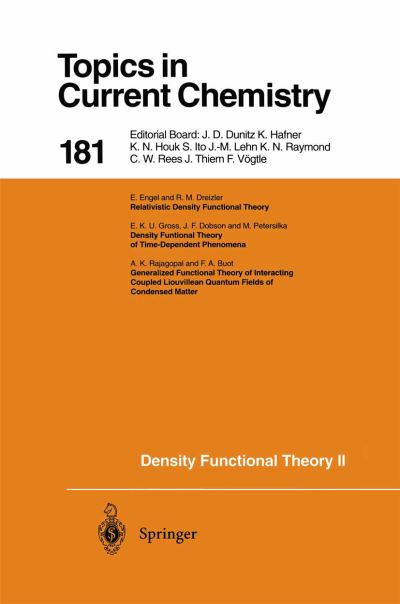 Cover for Nalewajski · Density Functional Theory II: Relativistic and Time Dependent Extensions - Topics in Current Chemistry (Innbunden bok) [1996 edition] (1996)