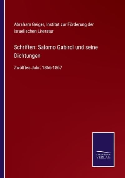 Cover for Abraham Geiger · Schriften (Paperback Book) (2021)