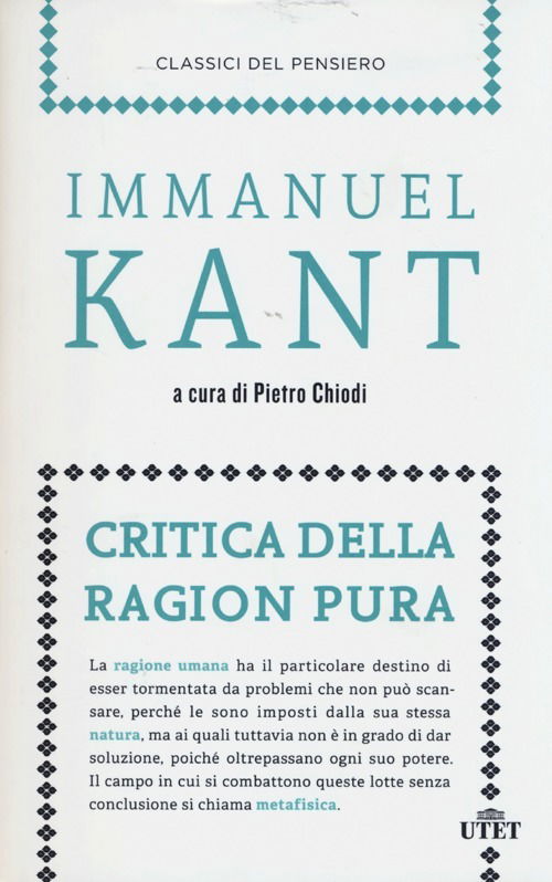 Critica Della Ragion Pura - Immanuel Kant - Kirjat -  - 9788841886922 - 