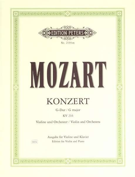 Cover for WA Mozart · Violinkonz.Nr.3,Vl+Kl.EP2193m (Book) (2022)