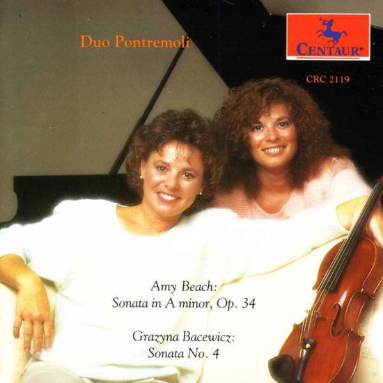 Violin Sonata - Beach / Duo Pontremoli - Musiikki - Centaur - 0044747211923 - keskiviikko 1. syyskuuta 1993