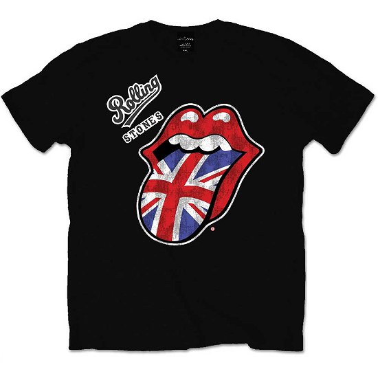 The Rolling Stones Unisex T-Shirt: Vintage British Tongue - The Rolling Stones - Koopwaar - Bravado - 5055295353923 - 7 juli 2016