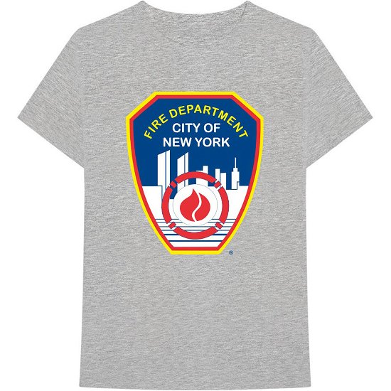 Cover for New York City · New York City Unisex T-Shirt: Fire Dept. Badge (T-shirt) [size S] [Grey - Unisex edition]