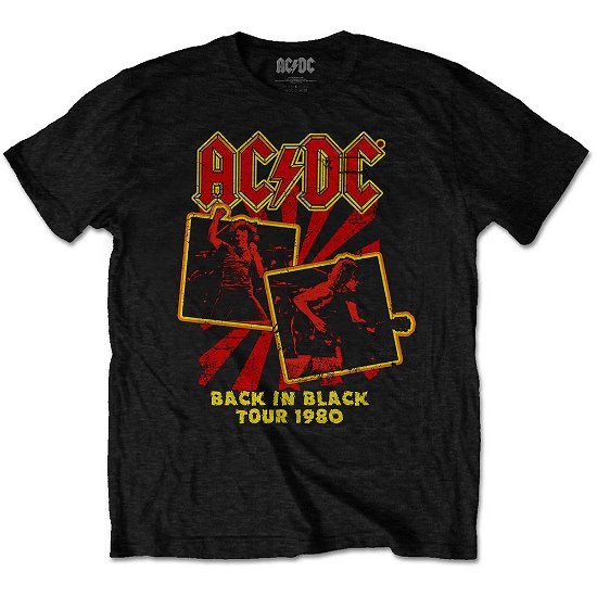 AC/DC Unisex T-Shirt: Back in Black Tour 1980 - AC/DC - Produtos -  - 5056368696923 - 