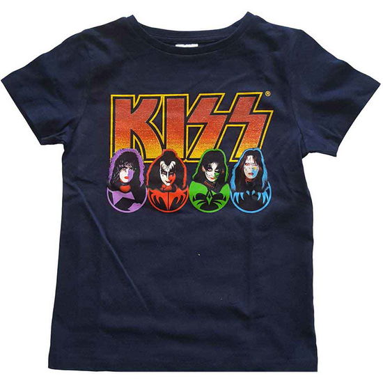 Cover for Kiss · KISS Kids T-Shirt: Logo, Faces &amp; Icons (13-14 Years) (T-shirt) [size 13-14yrs] [Blue - Kids edition]