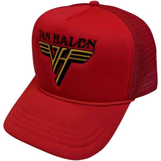 Van Halen Unisex Mesh Back Cap: Text & Yellow Logo - Van Halen - Koopwaar -  - 5056561068923 - 