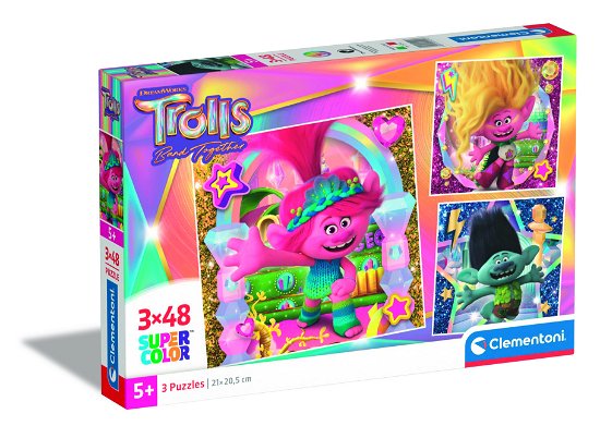 Cover for Clementoni · Puslespil Trolls, 3x48 brikker (Jigsaw Puzzle) (2023)