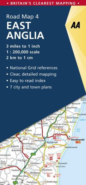 Cover for AA Publishing · East Anglia Road Map - AA Road Map Britain (Map) [5 Revised edition] (2018)