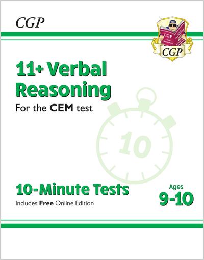 11+ CEM 10-Minute Tests: Verbal Reasoning - Ages 9-10 (with Online Edition) - CGP CEM 11+ Ages 9-10 - CGP Books - Bøger - Coordination Group Publications Ltd (CGP - 9781789081923 - 5. juli 2022