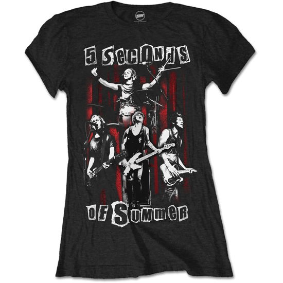 5 Seconds of Summer Ladies T-Shirt: Spray Live (Skinny Fit) - 5 Seconds of Summer - Koopwaar - Unlicensed - 5055979913924 - 