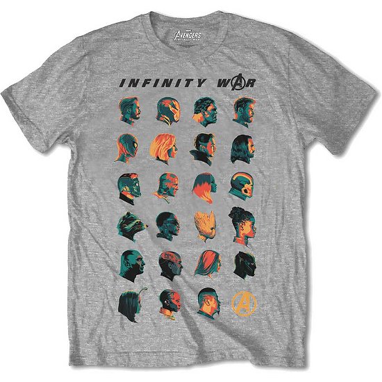 Cover for Marvel Comics · Marvel Comics Unisex Tee: Avengers Infinity War Head Profiles (CLOTHES) [size S] [Grey - Unisex edition]
