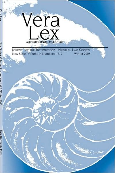 Vera Lex Volume 9 - Robert Chapman - Libros - Pace University Press - 9780944473924 - 19 de diciembre de 2008