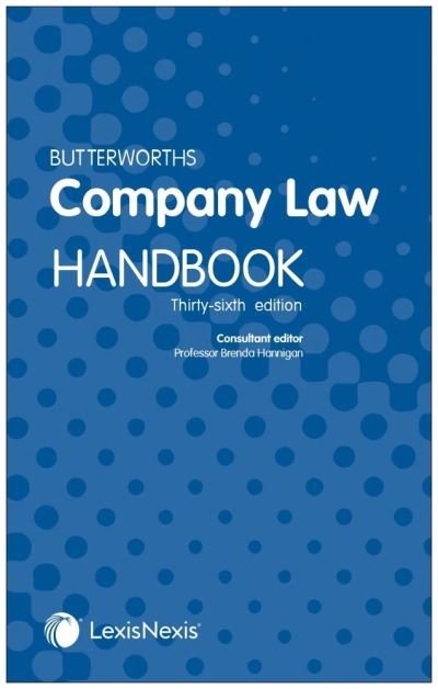 Cover for Hannigan, Brenda (Solicitor (Ireland), Professor of Corporate Law, University of Southampton) · Butterworths Company Law Handbook (Paperback Book) (2022)