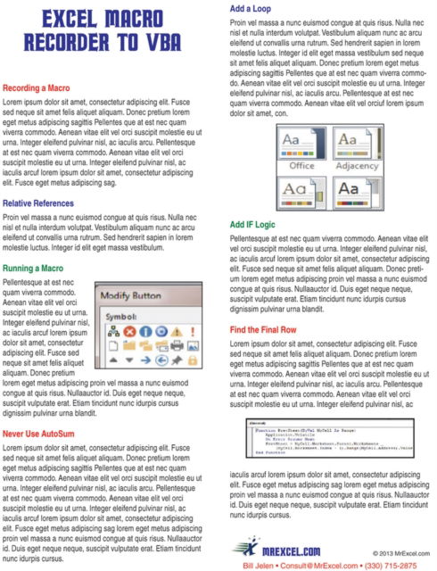 Excel Macro Recorder to VBA Laminated Tip Card: Why the Macro Recorder Doesn't Work - Bill Jelen - Books - Holy Macro! Books - 9781615479924 - September 1, 2013