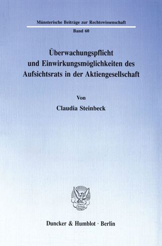 Cover for Steinbeck · Überwachungspflicht und Einwi (Book) (1992)