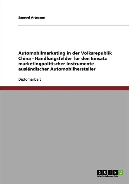 Cover for Artmann · Automobilmarketing in der Volks (Book) [German edition] (2007)