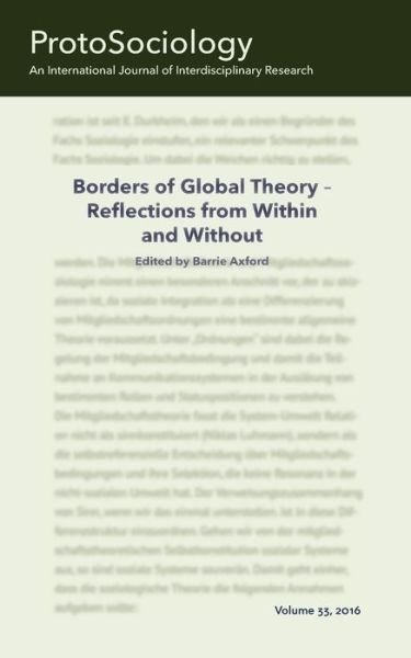 Cover for Axford · Borders of Global Theory - Refle (Buch) (2017)