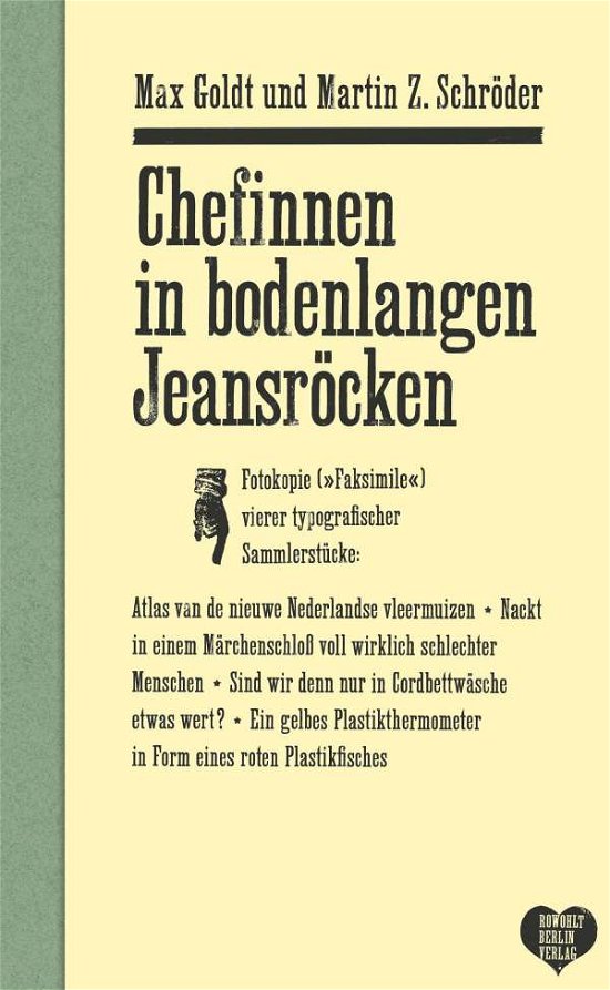 Cover for Goldt · Chefinnen in bodenl.Jeanröcken (Book)