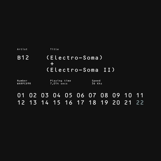 Cover for B12 · Electro-soma I + II Anthology (CD) [Digipak] (2017)