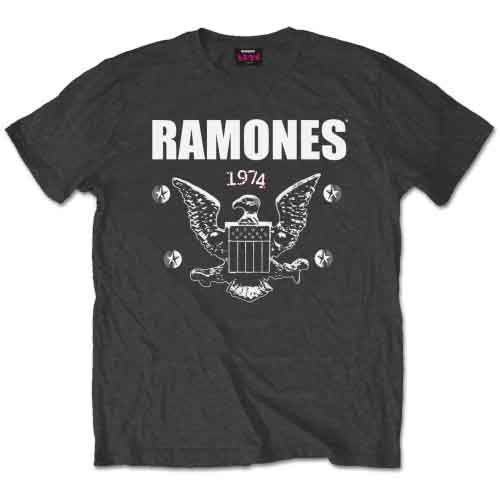 Cover for Ramones · Ramones Unisex T-Shirt: 1974 Eagle (Charcoal Grey) (T-shirt) [size L] [Grey - Unisex edition] (2015)