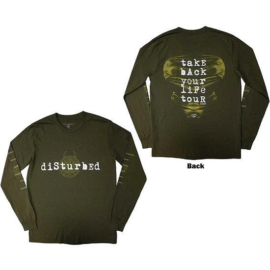 Cover for Disturbed · Disturbed Unisex Long Sleeve T-Shirt: European Tour '23 Take Back (Back Print &amp; Ex-Tour) (Kläder) [size S]