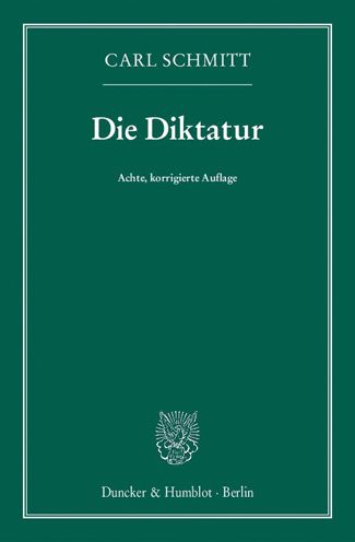 Cover for Schmitt · Die Diktatur (Book) (2015)