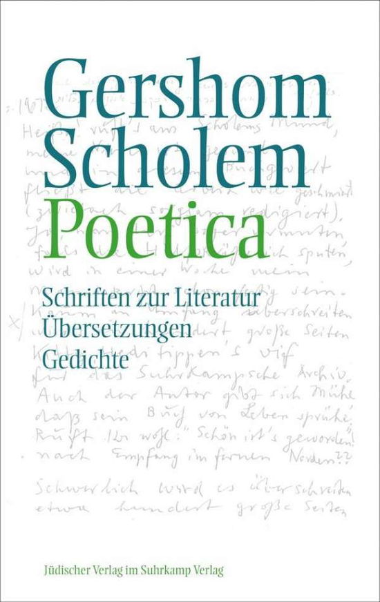 Cover for Scholem · Scholem:poetica (Book)