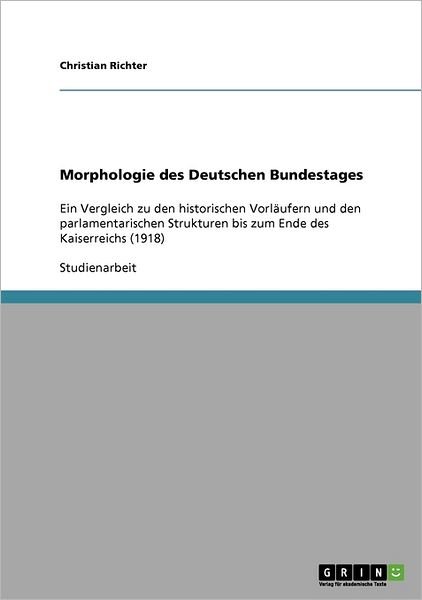 Cover for Richter · Morphologie des Deutschen Bunde (Bog) [German edition] (2013)