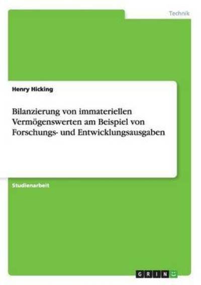 Cover for Hicking · Bilanzierung von immateriellen (Book) (2016)