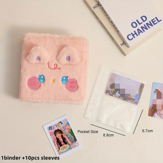 CARTOON PLUSH FLUFFY BINDER SLEEVES ALBUM · Cute Plush Cartoon Kitty Square Photo Album (Reliure à anneaux) [Pink Kitty edition] (2024)