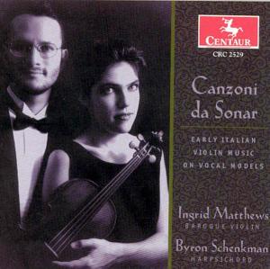 Cover for Canzoni Da Sonar: Early Italian Violin Music / Var (CD) (2002)