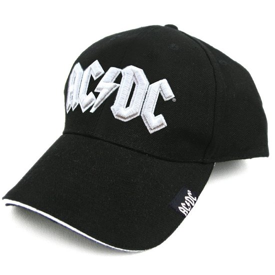 Cover for AC/DC · AC/DC Unisex Baseball Cap: White Logo (Klær) [Black - Unisex edition] (2014)
